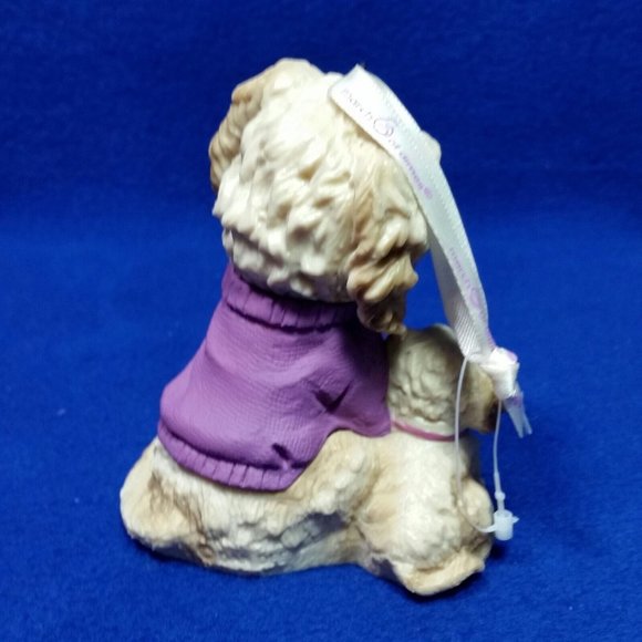 March Of Dimes 2015 Terrier Mom and Puppy Ornament Purple Sweater No Box - Picture 4 of 10